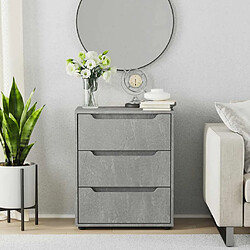 Avis vidaXL Buffet VISNES - Gris béton, 60x40x73 cm