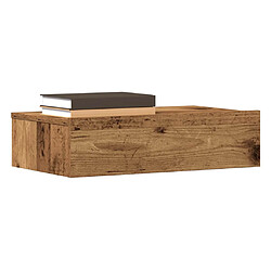 vidaXL Table de chevet - LED Vieux Bois