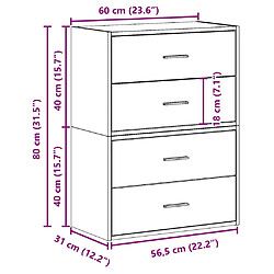 vidaXL Armoires - Chêne fumé, 2 pcs pas cher