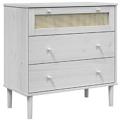 VIDAXL Commode SENJA - Bois de pin - Rotin blanc