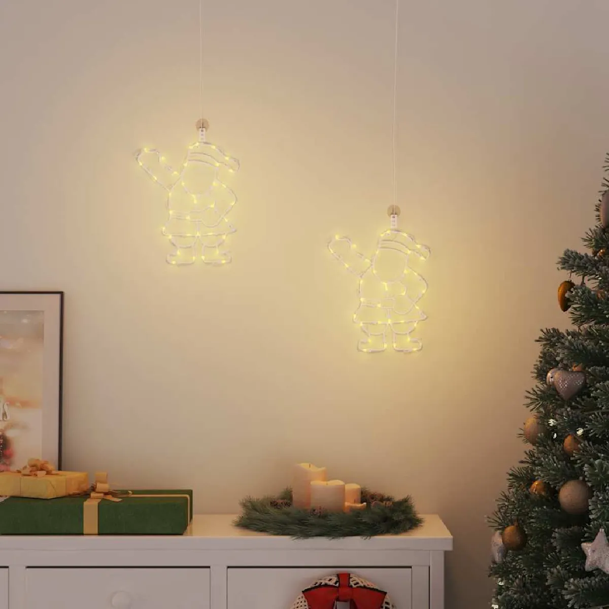 Avis vidaXL Lumières de Noël silhouette du Père Noël - 2 pcs - 35 LED