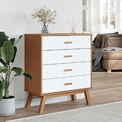 Avis vidaXL Armoire OLDEN - Blanc & Marron