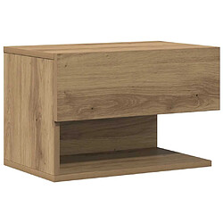 VidaXL Table de Chevet Murale 46x29,5x30 cm - Chêne Artisanal