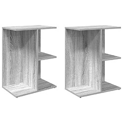 vidaXL Lot de 2 Tables de chevet sonoma gris