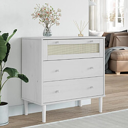 VIDAXL Commode SENJA - Bois de pin - Rotin blanc