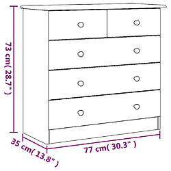 vidaXL Commode ALTA 77x35x73 cm bois massif de pin pas cher