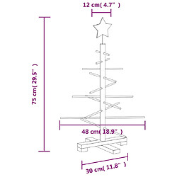 vidaXL Arbre de Noël en bois - 75 cm pas cher