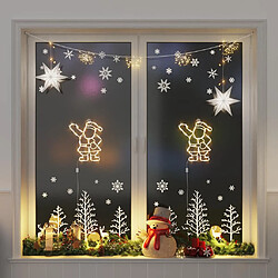 vidaXL Lumières de Noël silhouette du Père Noël - 2 pcs - 35 LED Lumières de Noël en forme de Père Noël - 35 LED - Blanc chaud - Intérieur - Fonction de minuterie