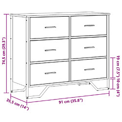 vidaXL Commode chêne fumé 91x35,5x74,5 cm bois d'ingénierie pas cher