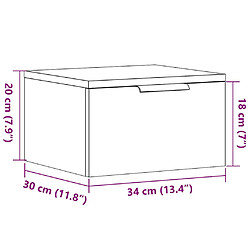 vidaXL Table de chevet murale - Vieux bois pas cher