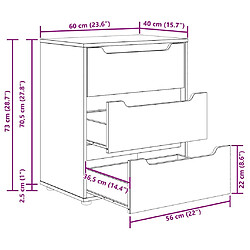 vidaXL Buffet VISNES - Gris béton, 60x40x73 cm pas cher