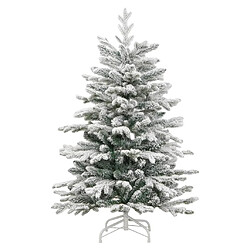 vidaXL Sapin de Noël charnières 120 cm - Neige floquée