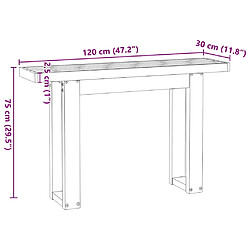 vidaXL Table console NOAIN - Bois de pin pas cher