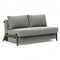 Inside 75 ILB 500 Canapé convertible lit - Chêne fumé - Tissu Mahoga Dove Grey - Couchage 140 x 200 cm