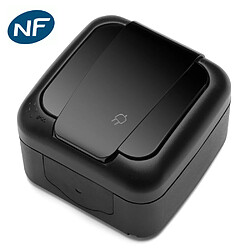 Viko Prise 2P+T étanche IP54 - Noir Prise murale étanche 2P+T pour extérieur et milieux humides - IP54 - 16 A - Pose en saillie - Bornes automatiques - Protection enfant - Matière plastique - Conforme NF et CE