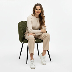 Avis ICONIK INTERIOR Chaise de Salle à Manger Rembourrée en Velours - Brugges Taupe