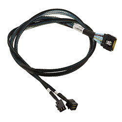 Kalea-Informatique Cordon PCIe 4.0 Slim SAS SFF-8654 8i vers 2x SFF-8643 80cm