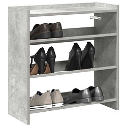 VIDAXL Étagère à chaussures - Gris béton Étagère 3 niveaux - Bois d'ingénierie - Conception peu encombrante