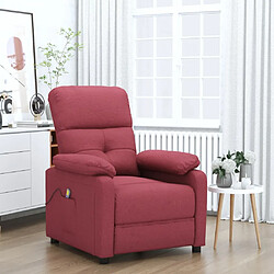 vidaXL Fauteuil de massage - Rouge bordeaux Fauteuil de massage manuel - Vibration 6 points - Design ergonomique - Cadre métal et bois