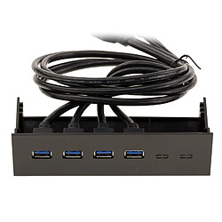 Kalea-Informatique Façade avant 4 ports USB 3.0 pour baie 5.25