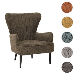 Mendler Fauteuil design tissu - Marron