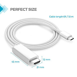 Acheter INF Câble USB-C vers HDMI - 1,8 mètre - Blanc