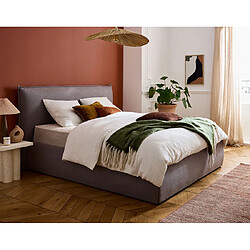 Bestmobilier Pola 180x200 cm - Lit coffre gris