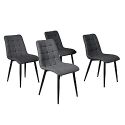 Le Quai Des Affaires Lot de 4 chaises de salle à manger MUSE/ Gris foncé