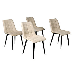 Le Quai Des Affaires Lot de 4 chaises de salle à manger MUSE/ Beige