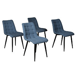 Le Quai Des Affaires Lot de 4 chaises de salle à manger MUSE/ Bleu