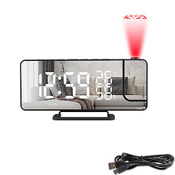 INF Réveil projecteur miroir - Noir