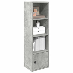 vidaXL Bibliothèque - Gris béton 31x24x102 cm Bibliothèque avec porte - Bois d'ingénierie - Gris béton - 31 x 24 x 102 cm - Espace flexible