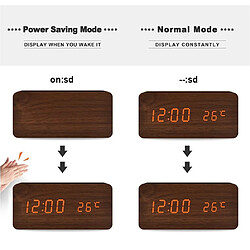 INF Réveil numérique LED effet bois - Marron pas cher