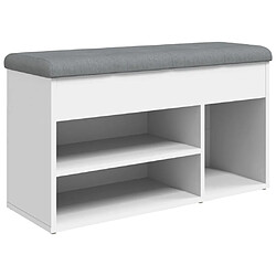 Decoshop26 Banc à chaussures - Blanc Banc à chaussures - avec assise - revêtement tissu - blanc