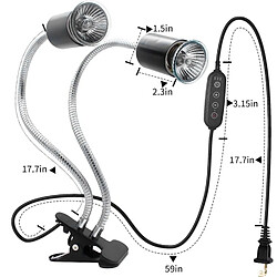 INF Lampe chauffante double pour terrarium