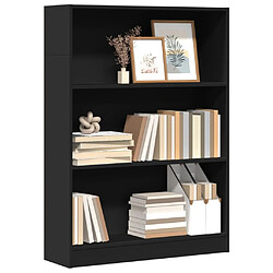 vidaXL Bibliothèque Noir 80x24x109 cm Bibliothèque - Bois d'ingénierie - Noir - 80 x 24 x 109 cm