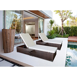 Habitat Et Jardin Lot de 2 bains de soleil Alice - Beige