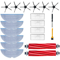 INF Kit accessoires aspirateur robot Roborock S7/T7 - 20 pièces Kit d’accessoires pour aspirateur robot Roborock S7/T7 – brosses principales et latérales – filtres HEPA haute efficacité – serpillières – compatibles S7/S7+/S7 MaxV/T7/T7S – matériaux ABS, fibre, nylon
