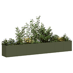 vidaXL Jardinière Acier laminé à froid - Vert Olive