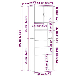 vidaXL Meuble de machine à laver vieux bois bois d'ingénierie pas cher