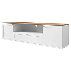 Bestmobilier Francesco meuble TV - Bois et blanc