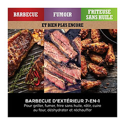 Barbecue électrique - NINJA - Woodfire - OG701EU - Grill, fumoir & air fryer - Antiadhésif - Gris et noir
