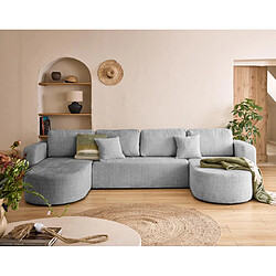 Bestmobilier Miro canapé modulable en U - Gris