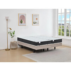 Vente-Unique Lit de relaxation RIZALI - Tissu beige