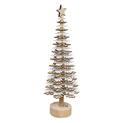Atmosphera Sapin de Noël Flocon Bois Beige