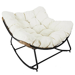 The Home Deco Factory Fauteuil à bascule rembourré Asgar - Beige