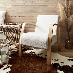 The Home Deco Factory Fauteuil de salon en bouclette Stavern - Blanc