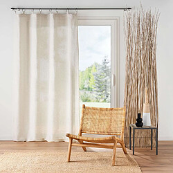 Douceur D'Interieur Rideau à anneaux Alturas - Polyester et lin - 140 x 240 cm - Ecru