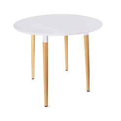 The Home Deco Factory Table à manger ronde pour 2 personnes - Blanc