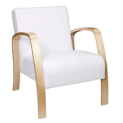 The Home Deco Factory Fauteuil de salon en bouclette Stavern - Blanc